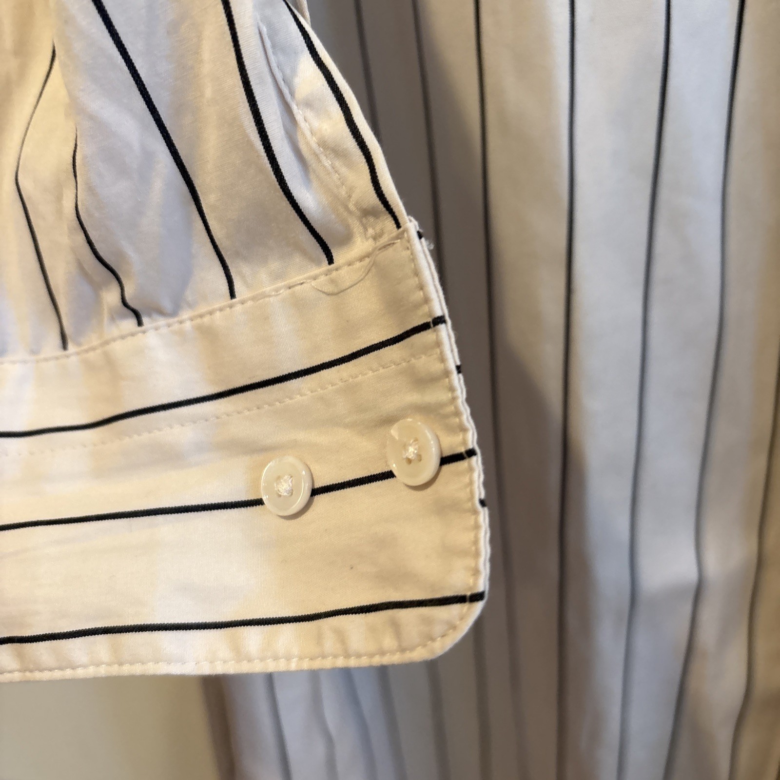Banana Republic Cotton Poplin Maxi Long Shirt Dress Ivory White Black STRIPE S P