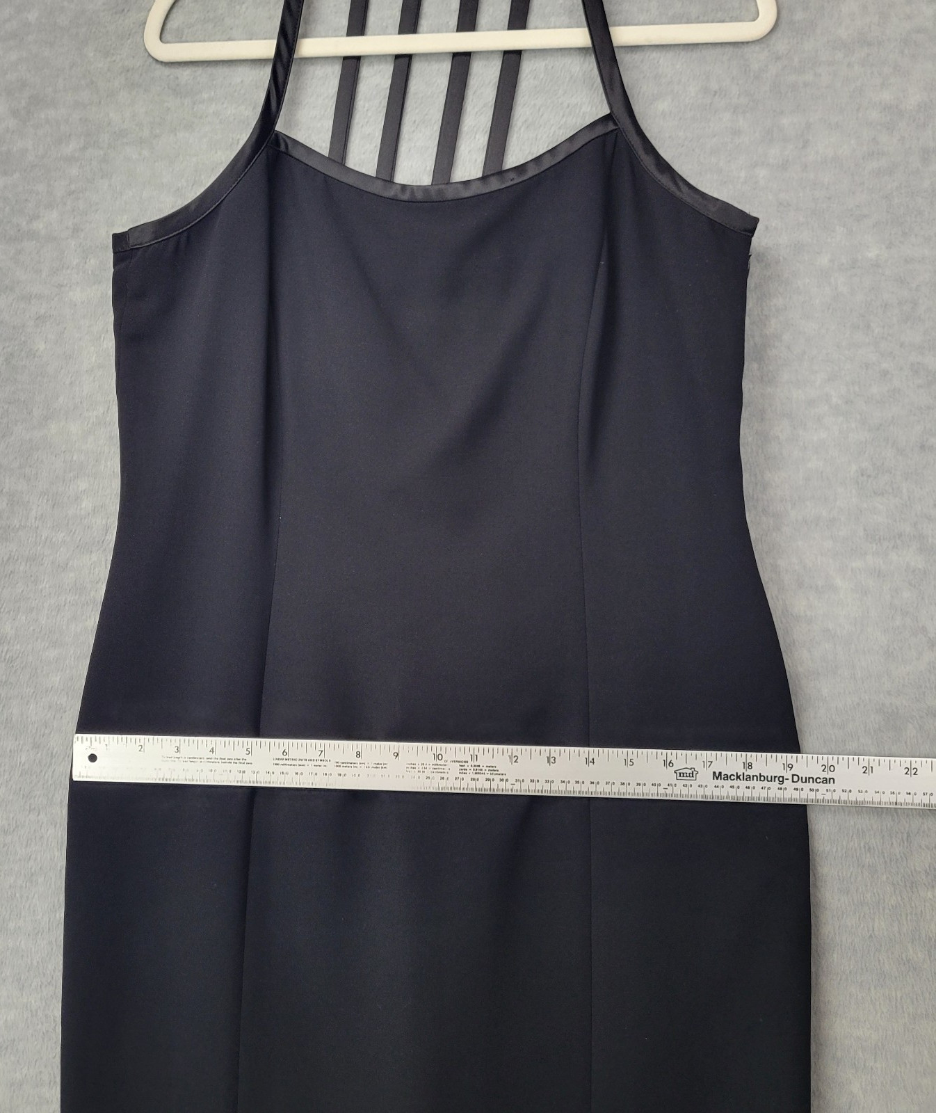Amanda Smith Dress Lined Black Sheath Knee Length Lattice Back Women’s Size 12