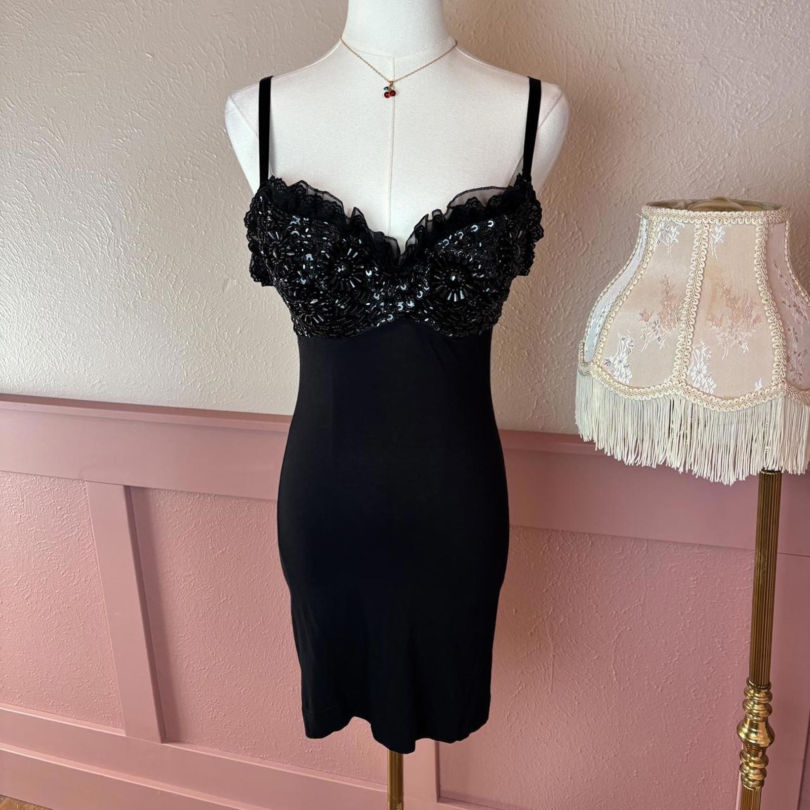 fairy beaded ruffle embellished black bodycon dress
