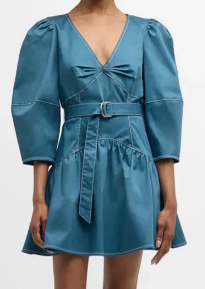 Cinq a Sept Women’s Blue Siene Poplin Mini Dress Size 4