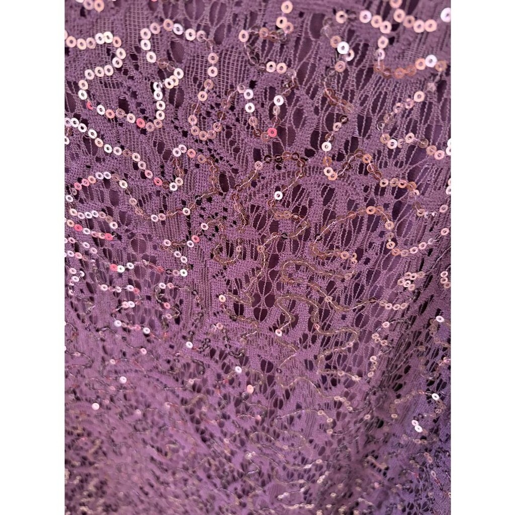 Roz & Ali Purple Sequined Midi Dress