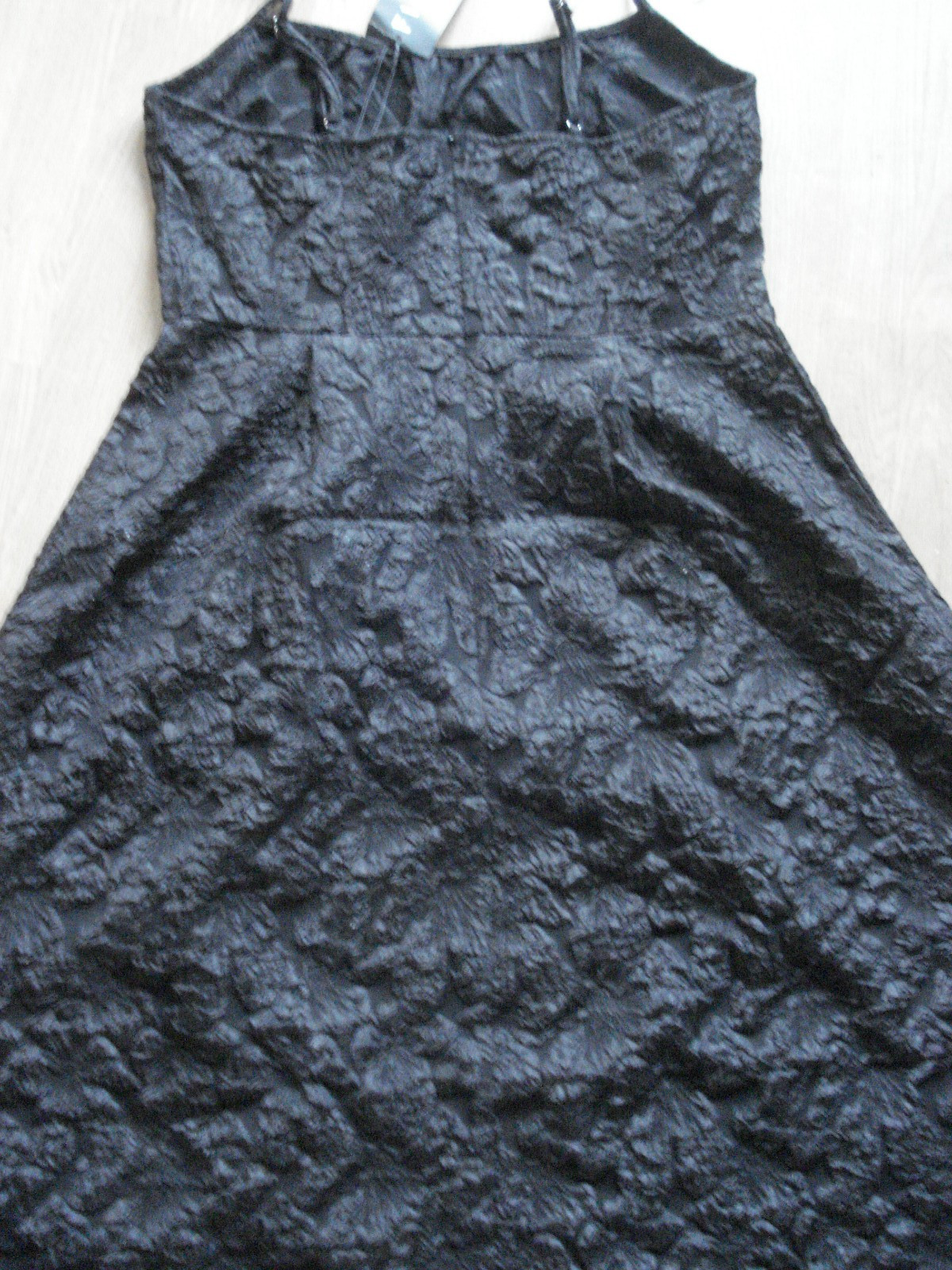 FLOREYA BLACK CRINKLE STRAPPY POLY/ELASTANE SLEEVELESS UK XL 34IN BUST