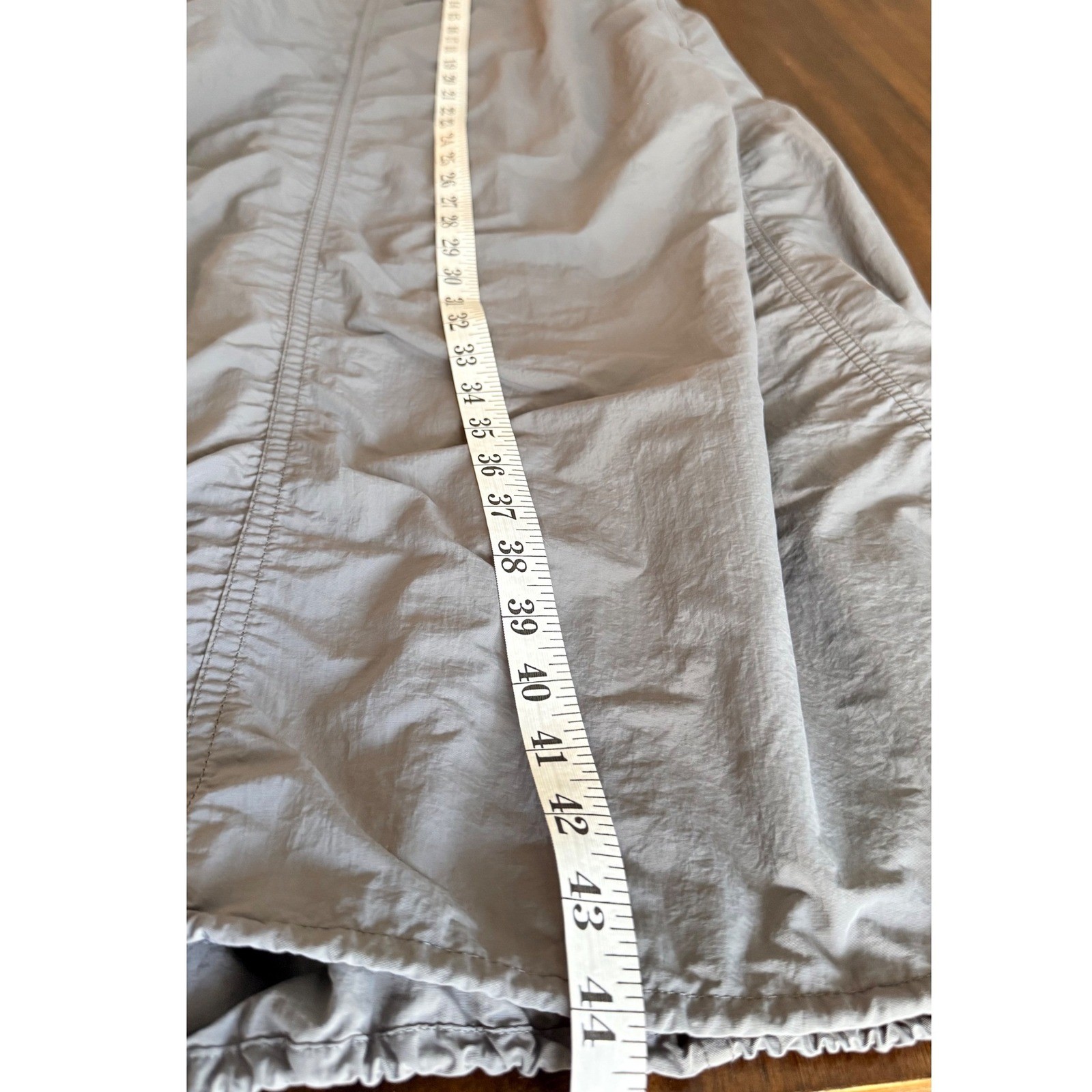 Zara Gray Blue Nylon Halter Midi Parachute Dress Toggle Back Womens Size Medium