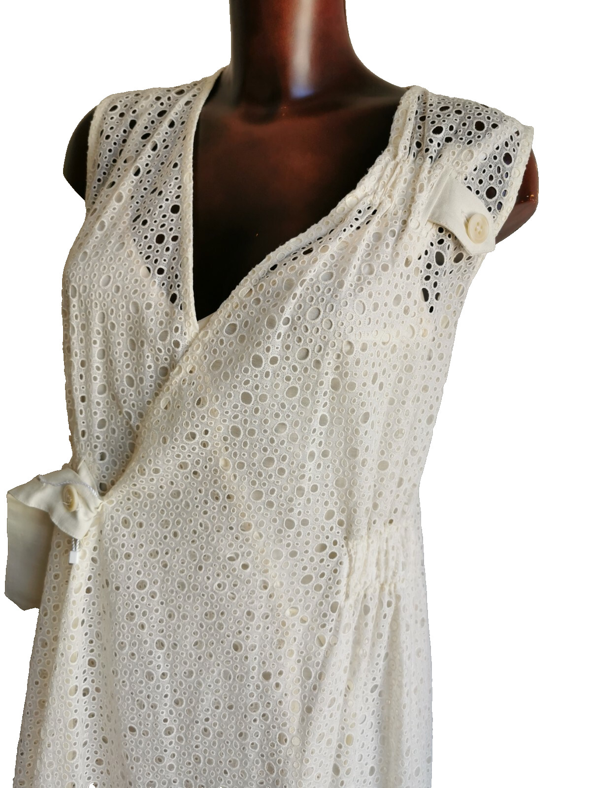 RRP €890🌟SPORTMAX by Max Mara White COTTON LACE Dress USA2_ IT36_ D32_UK4_FR34