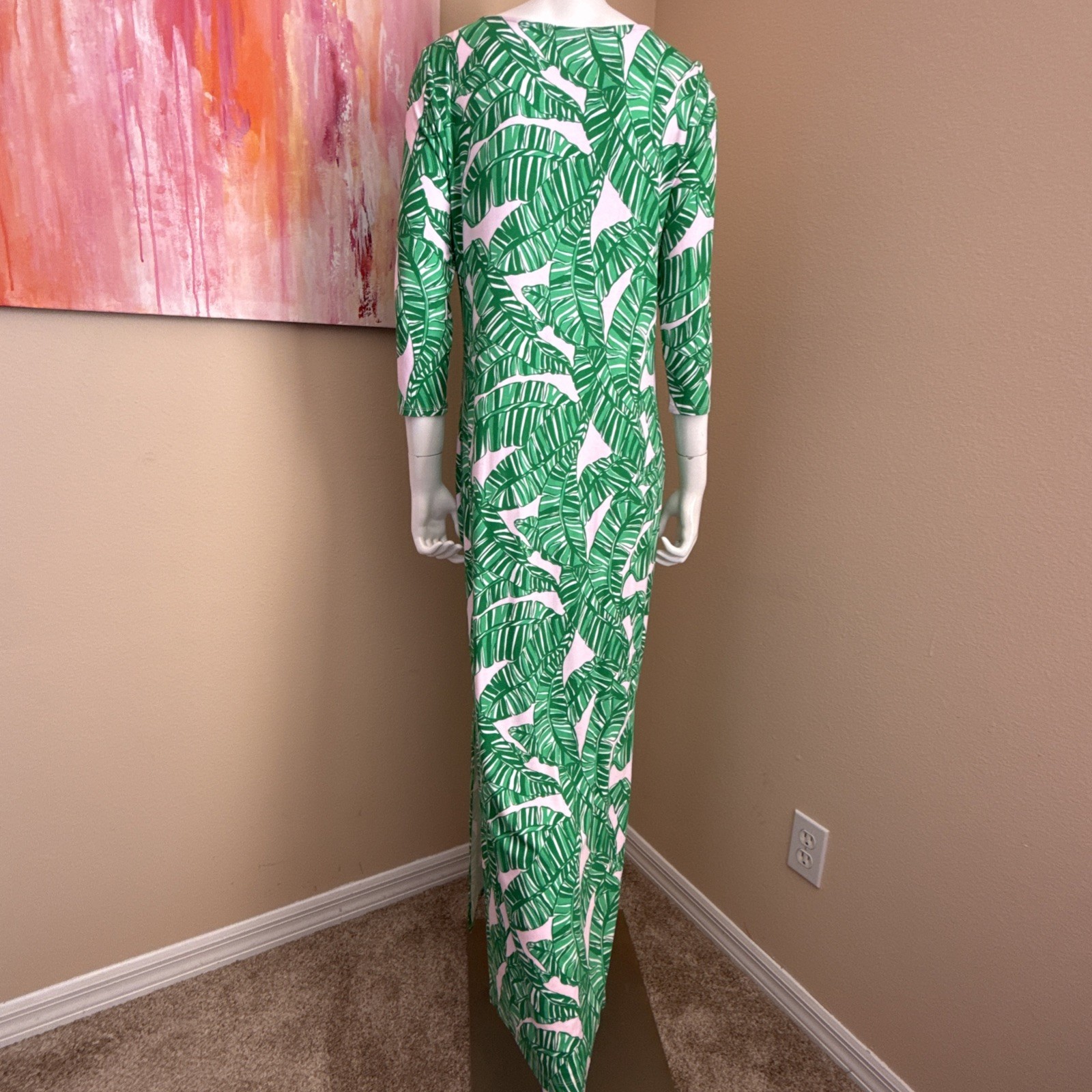 Lilly Pulitzer Maxi Morgann Maxi Dress Med Let’s Go Bananas Conch Shell Pink EUC