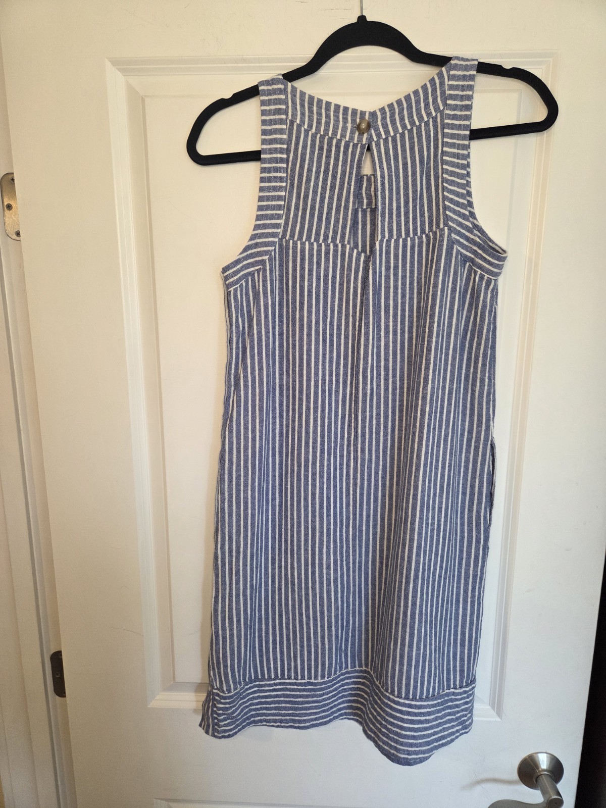 For Cynthia Linen Blend Striped Sleeveless Dress Sz Small Preloved