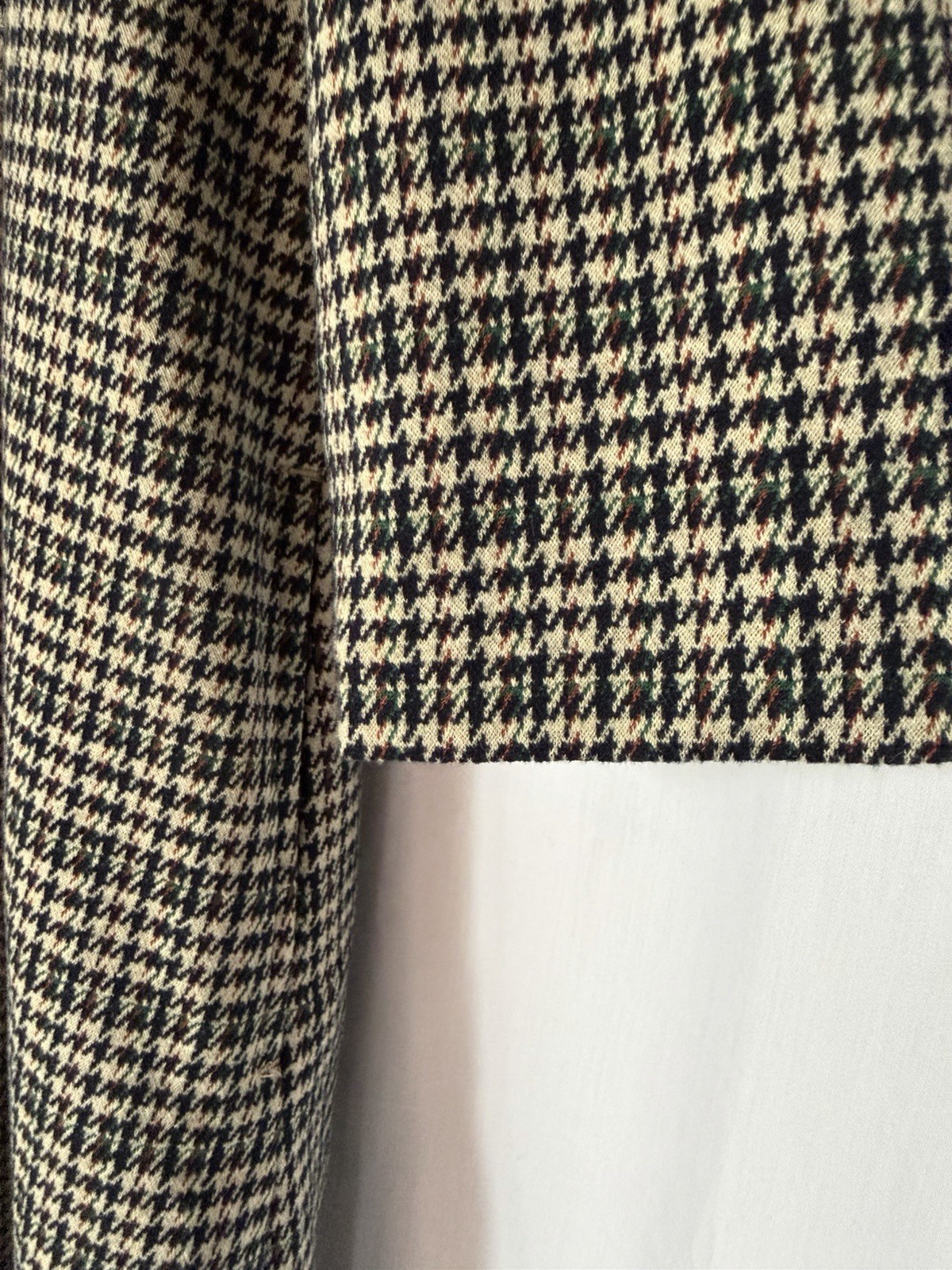 J. McLaughlin Makayla Houndstooth Brown Collared 3/4 Sleeve A-line Dress S