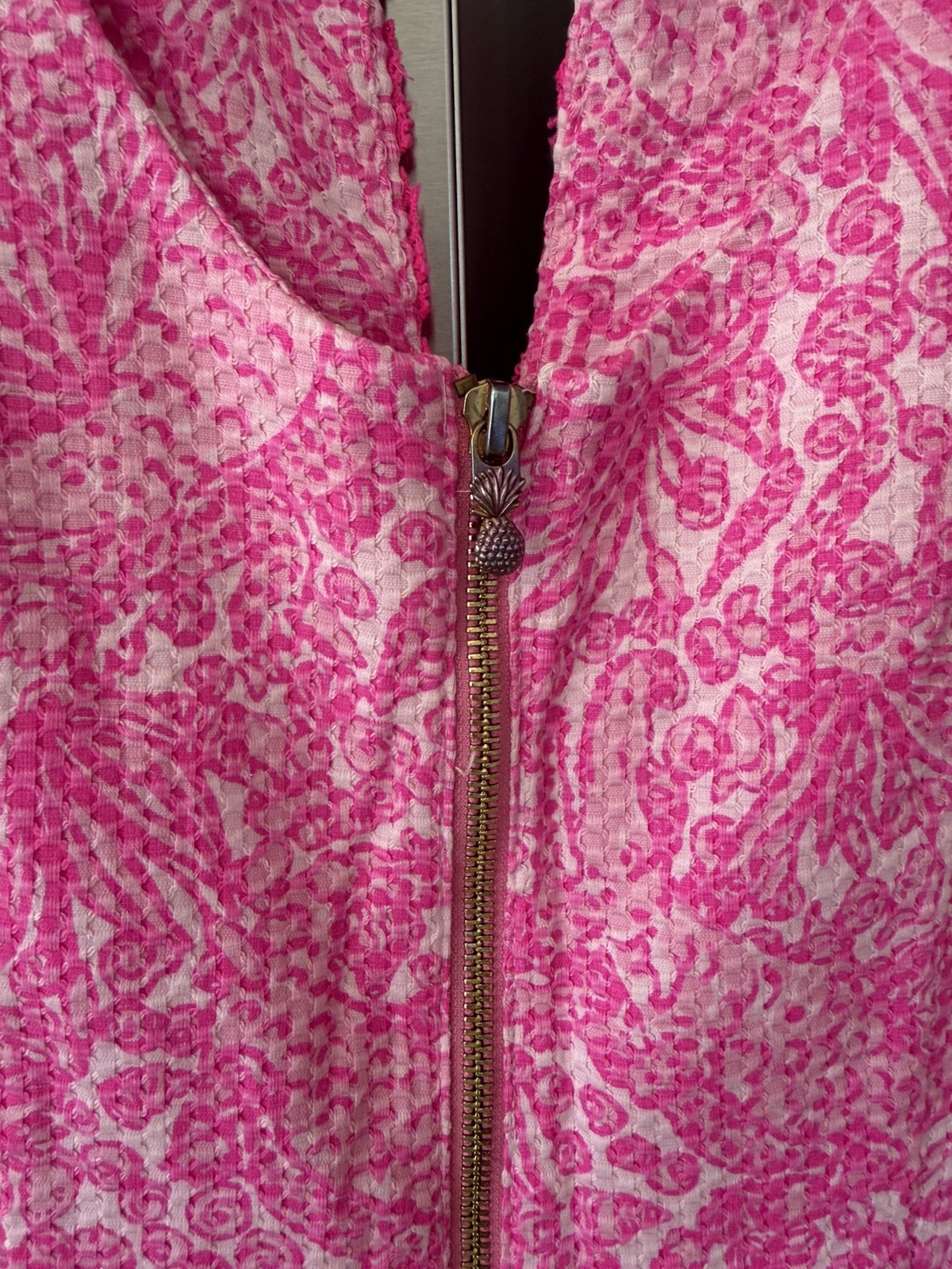 Lilly Pulitzer for Target Pink Shift Dress Size 14 Preppy Gold Zipper