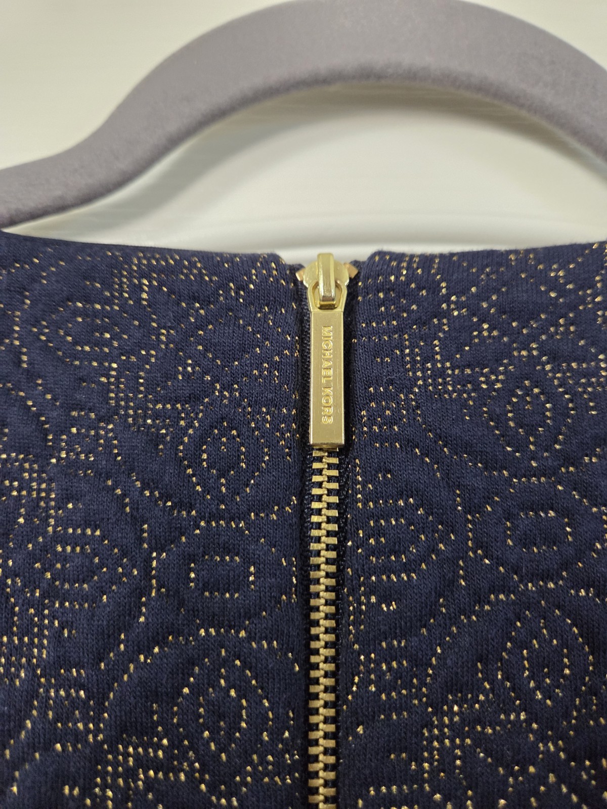 Michael (Michael Kors) Quilted Glittery Patterned NYE Mini Dress, Size Medium