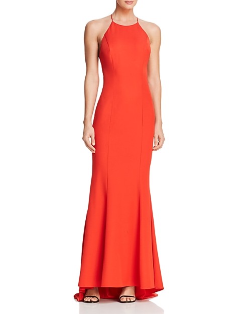 $415 Jarlo Women’S Red Zoe Crisscross Back Mermaid Evening Gown Dress Size 10