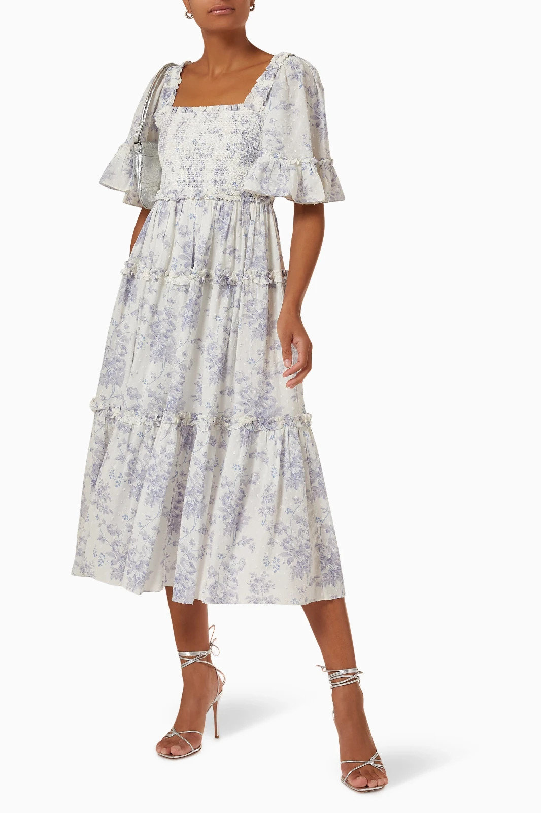 NWT Needle & Thread Bijou Rose Floral Ditsy Smocked Midaxi Ankle Gown Dress 18