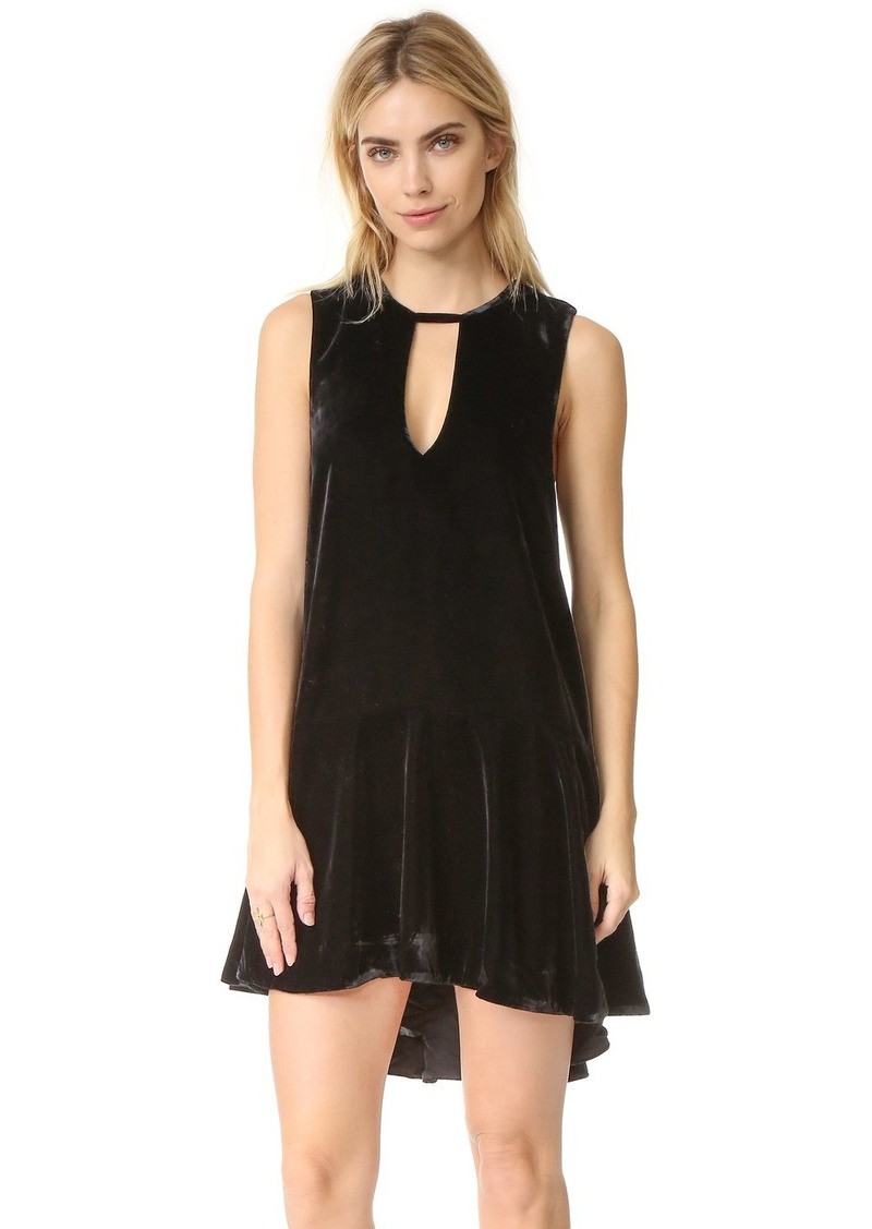 NWT FREE PEOPLE SzS SOFT FOCUS SLEEVELESS DROP-WAIST VELVET DRESS BLACK $168