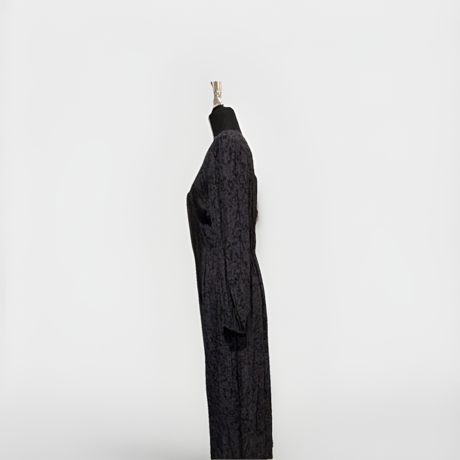 Zara Black/Gray Floral V-Neck Long Sleeve Maxi Dress Viscose XS/S