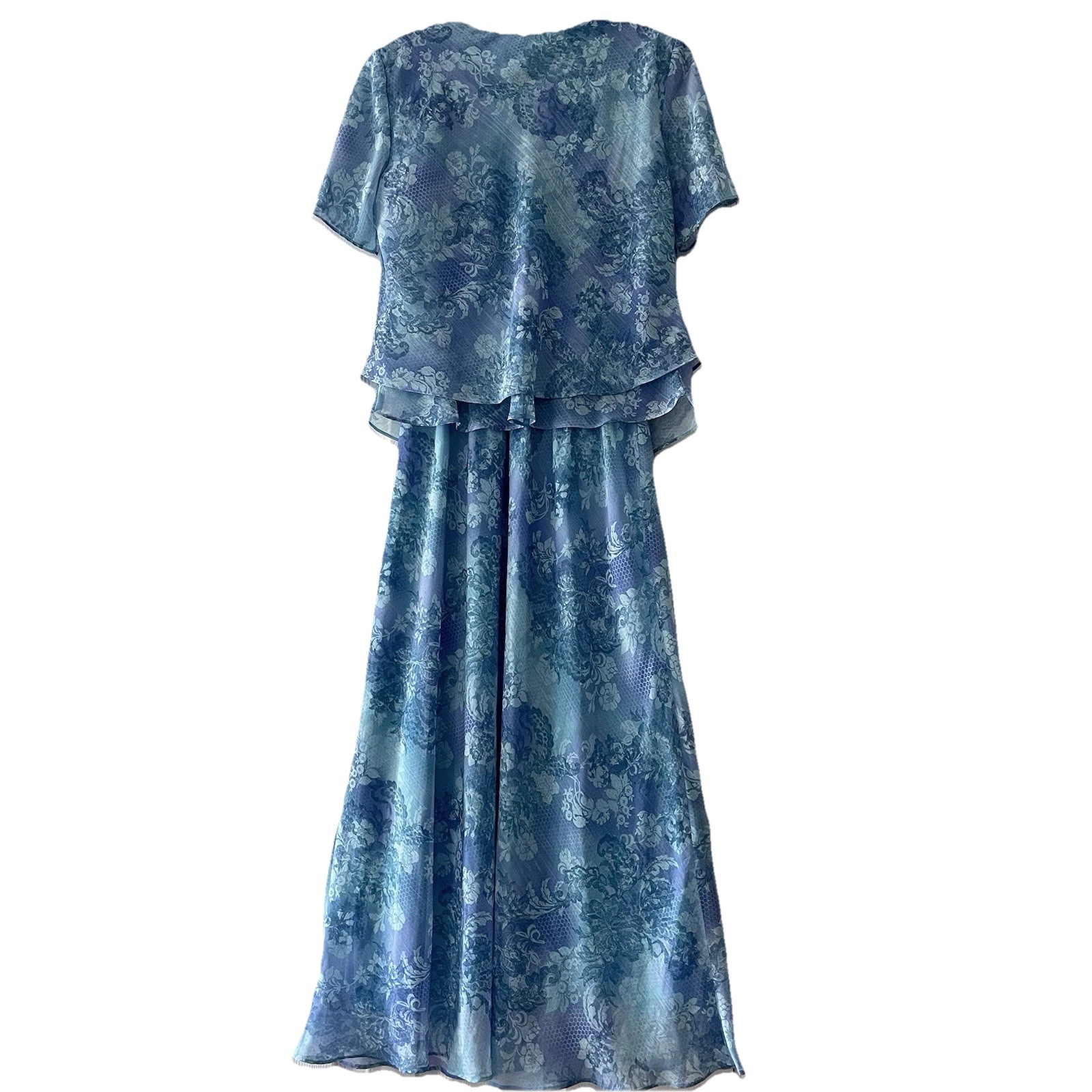Vintage Y2K! K Studio Collection Size 10 Blue Ruffle Tiers Fairy Boho Dress