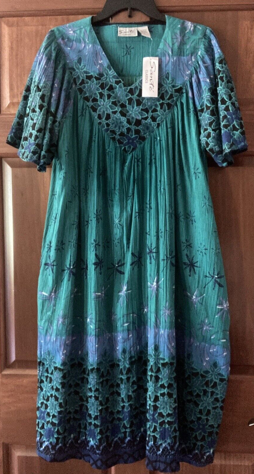 Sante Classics Kaftan sz M 100% cotton Gauzy Made in India 2 pockets pullover