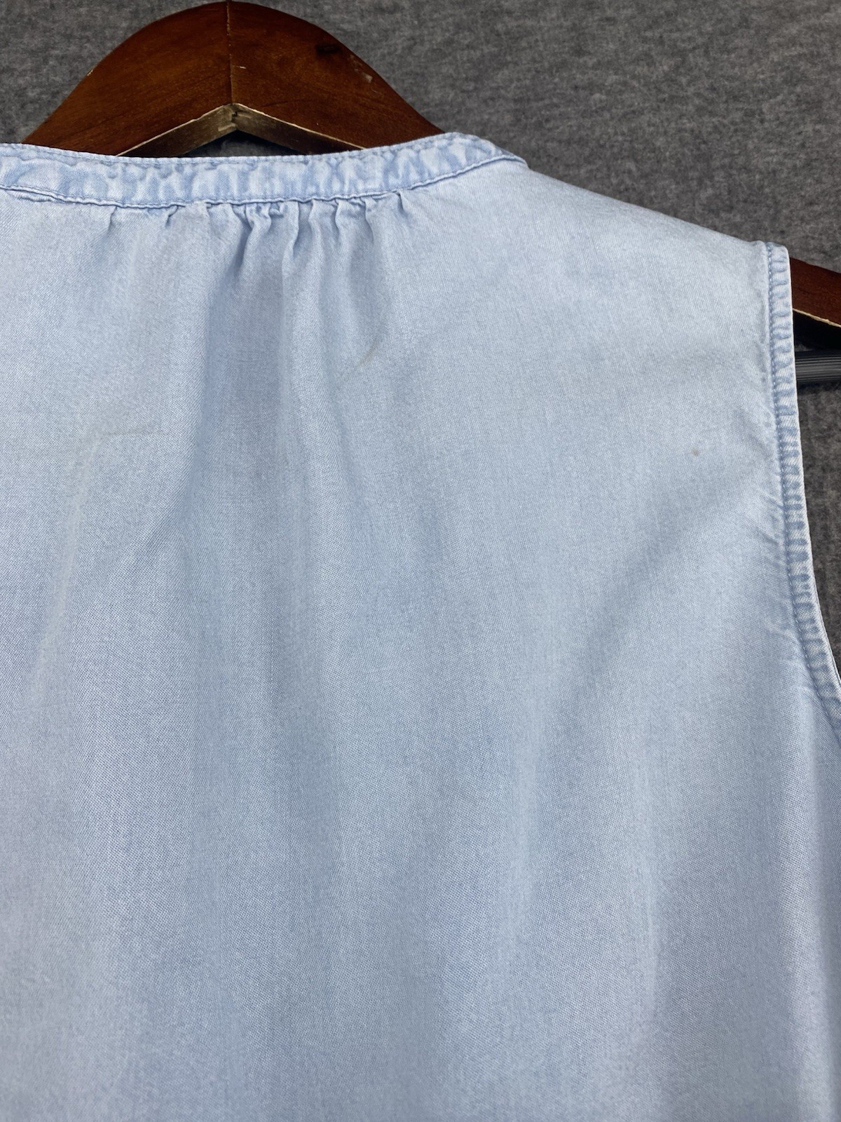 Time and Tru Sleeveless Button-Up Chambray Dress Size Small (4-6) SEE PICS