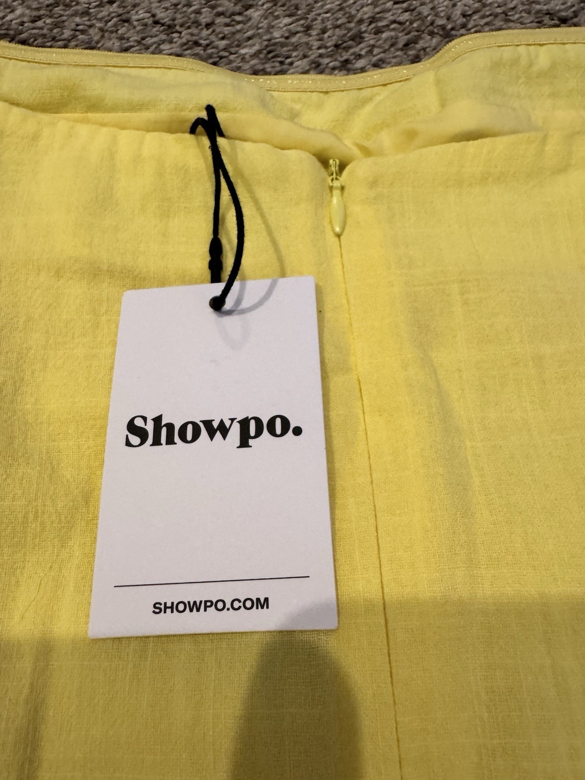 Showpo Emmie Strapless Solid Yellow Mini Dress Sleeveless Zip – US 4