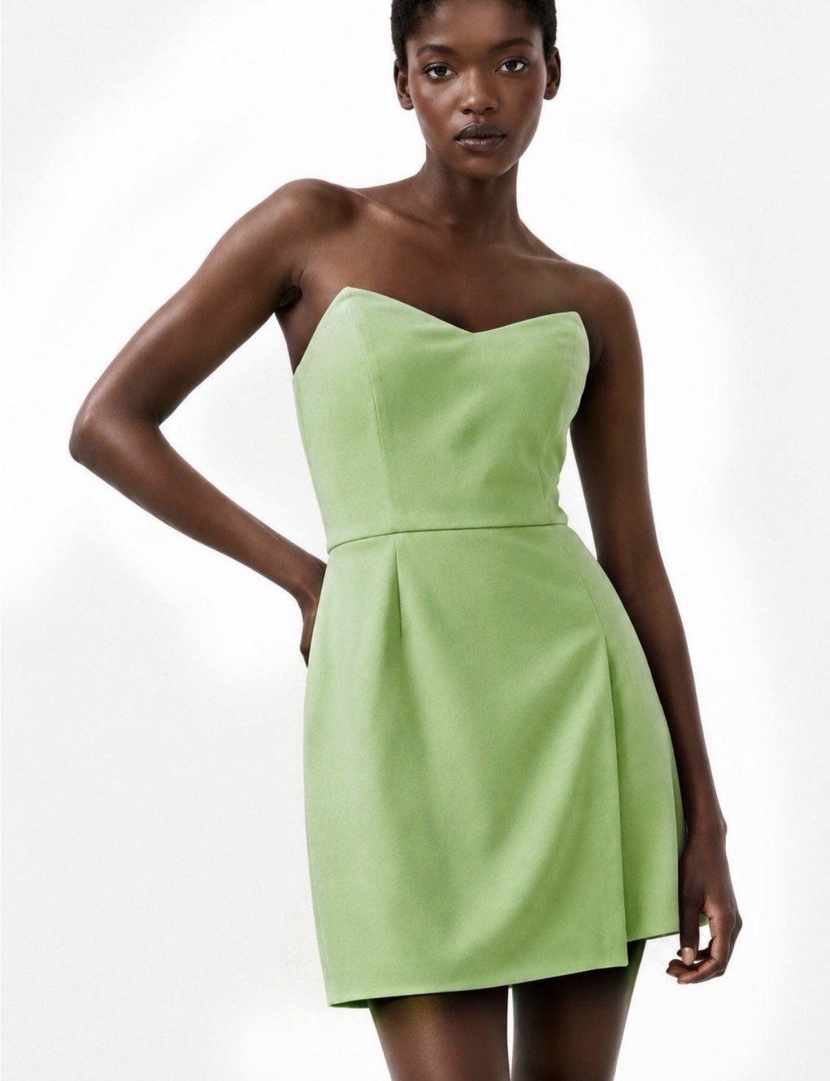 NWT French Connection Whisper Strapless Dress-paradise green size 2