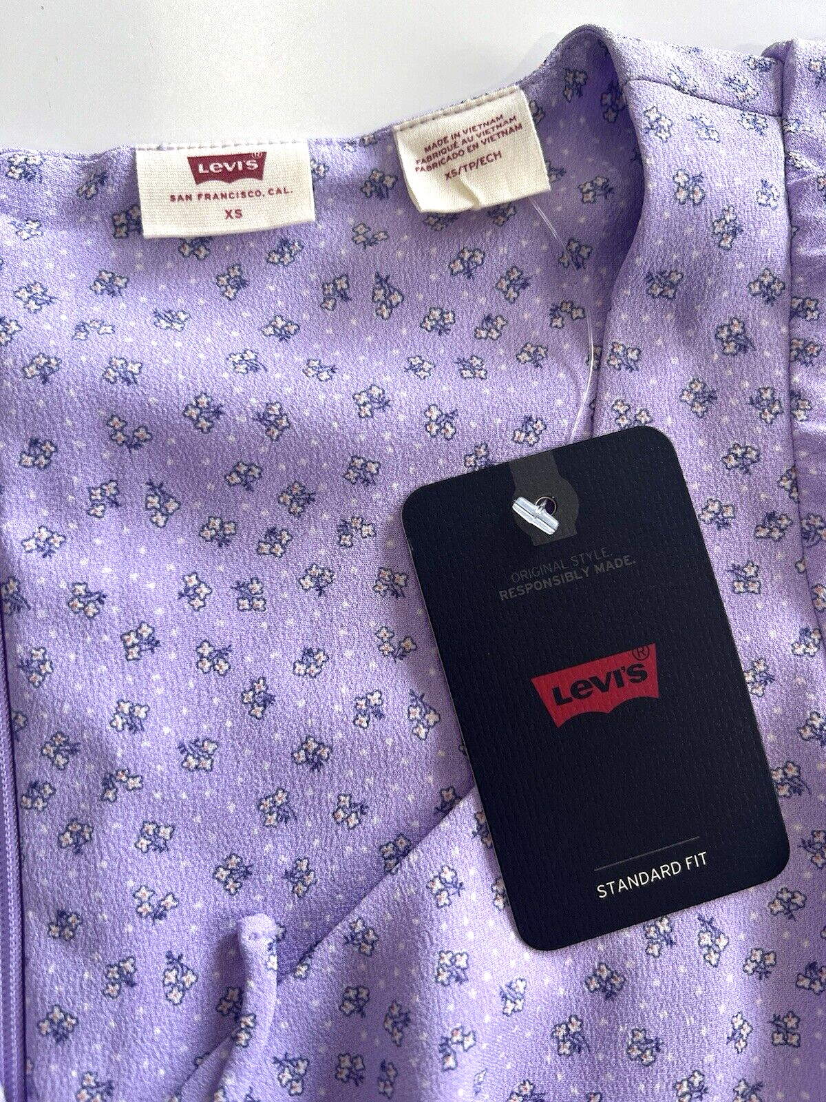 Levi’s Women’s Skylar Flutter Sleeve Dress Size XS Purple Rose New