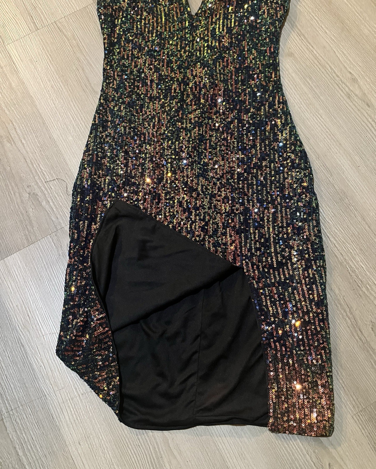 “Color Spectrum Sequin Party Dress