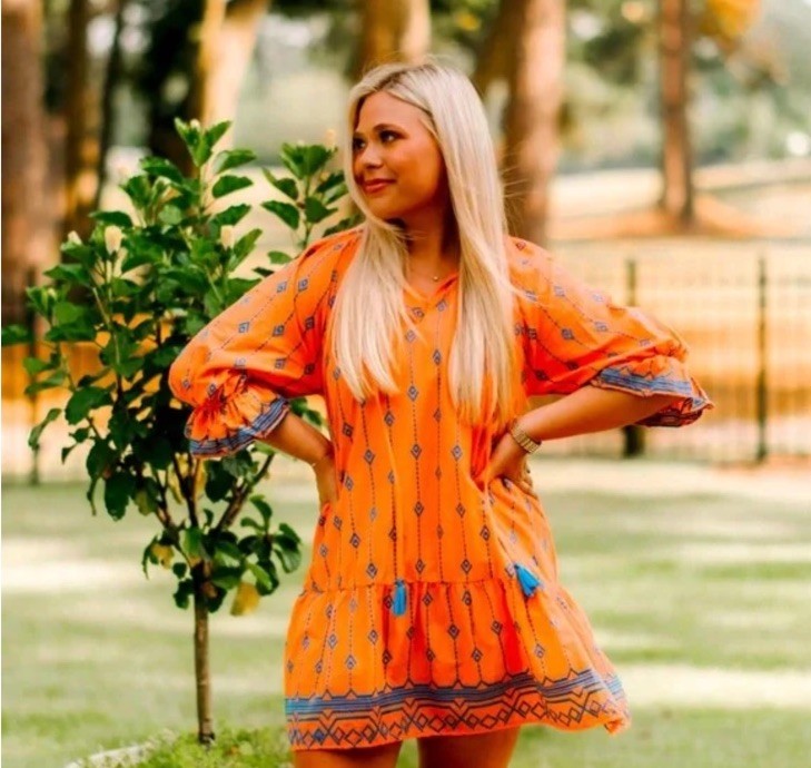 Umgee USA Embroidered Split Neck Bohemian Dress | Size Small | New With Tags