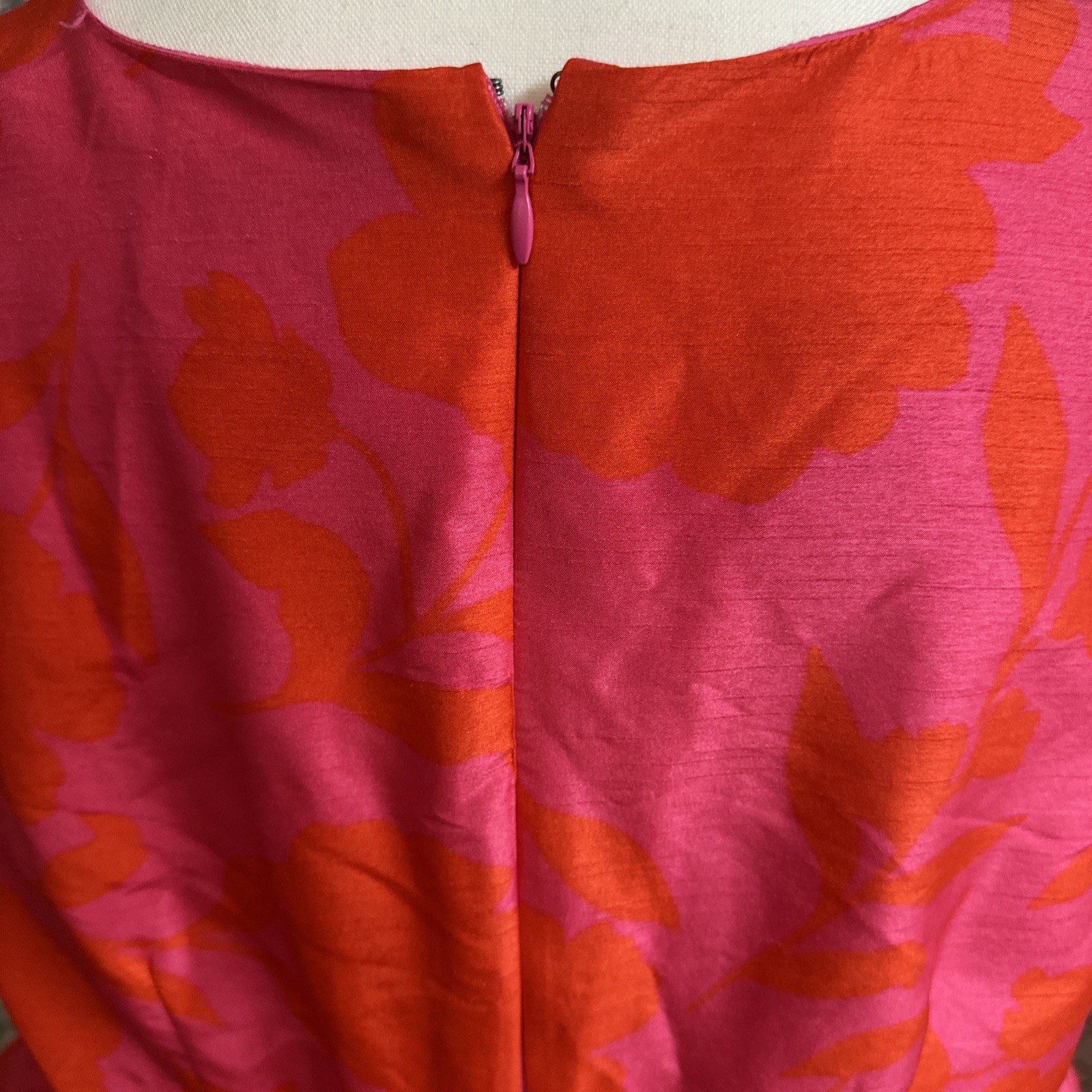 Kate Spade Womens Classic Rose Peplum Midi Dress Pink/Red Sz 17 Party- 0028