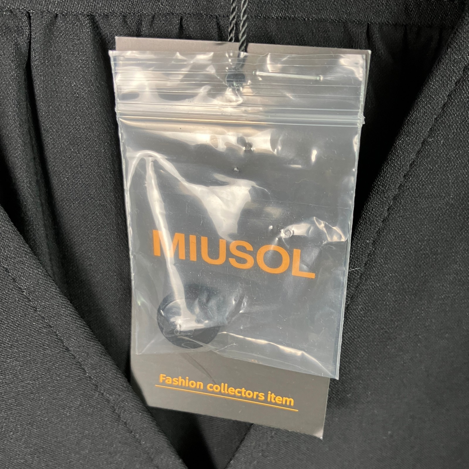 Miusol Collared Wrap-Style Dress Women’s Size XL Black 3/4 Sleeve NWT