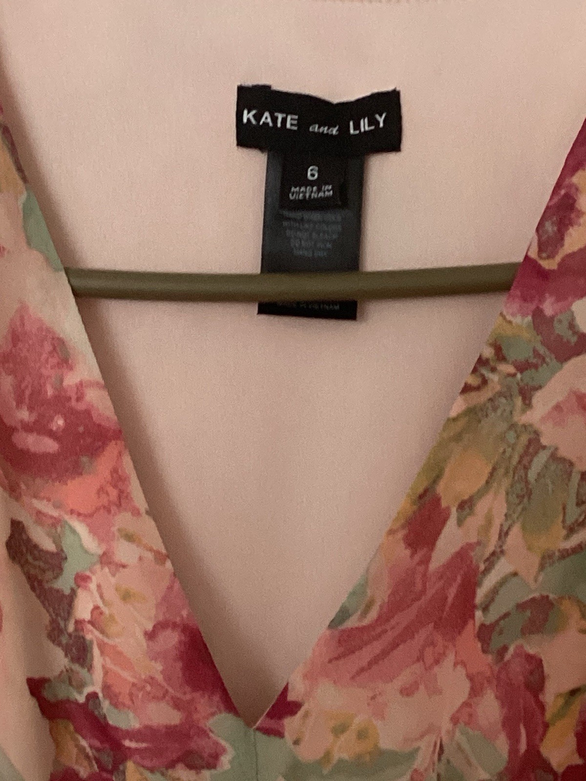 Kate and Lily A-Line Floral Print Lined Maxi Dress Peach Women’s Size 6 Pre Own