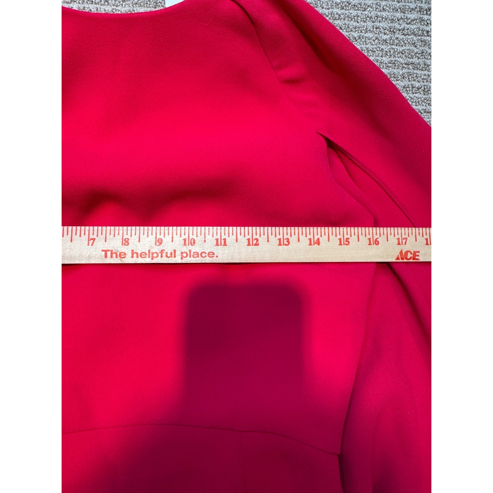 Edeline Lee Red Cape Dress Size 8 Midi Cocktail Formal UK Made Designer