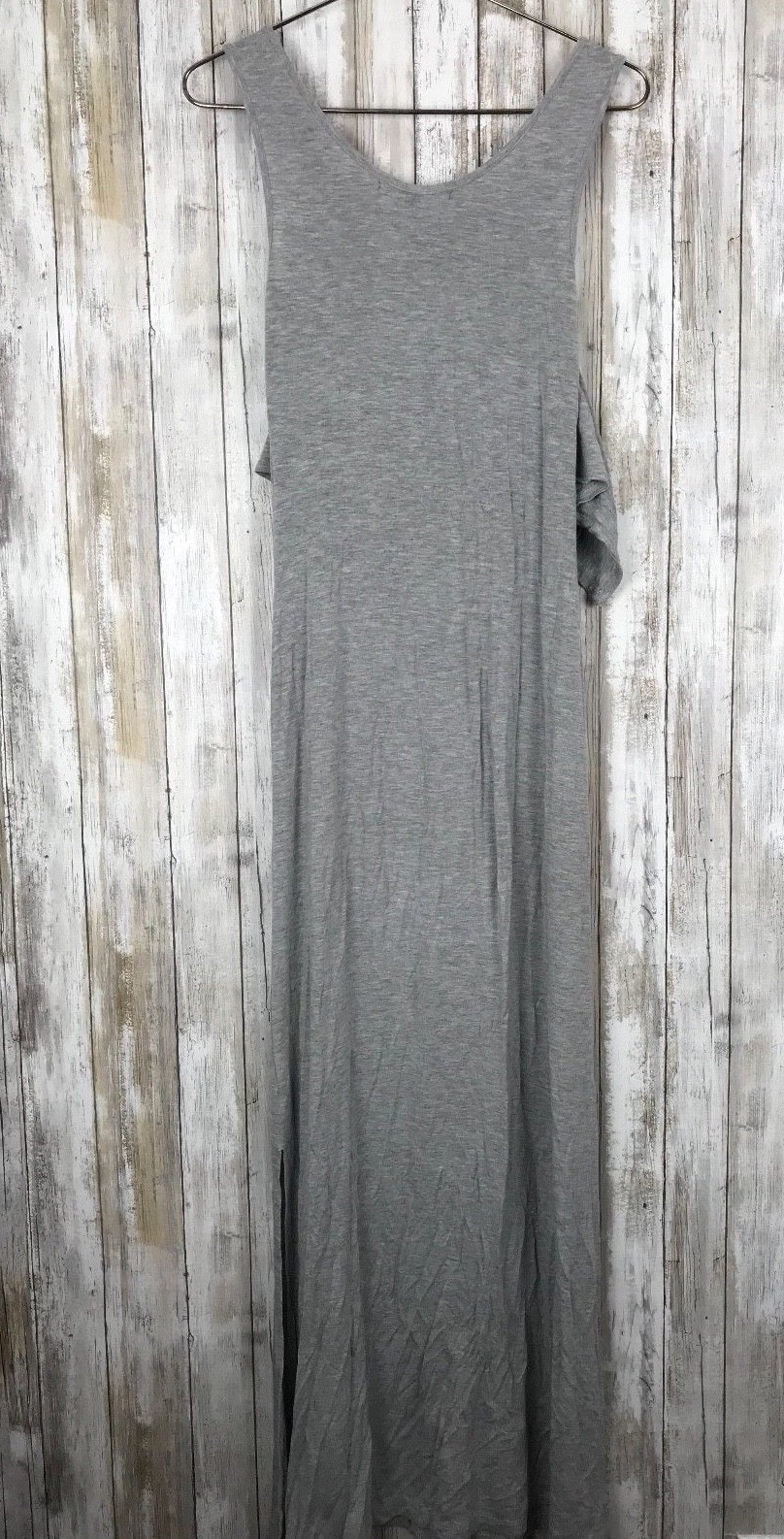 Finn & Clove Gray Ruffle Sleeveless Maxi Long Dress S Small