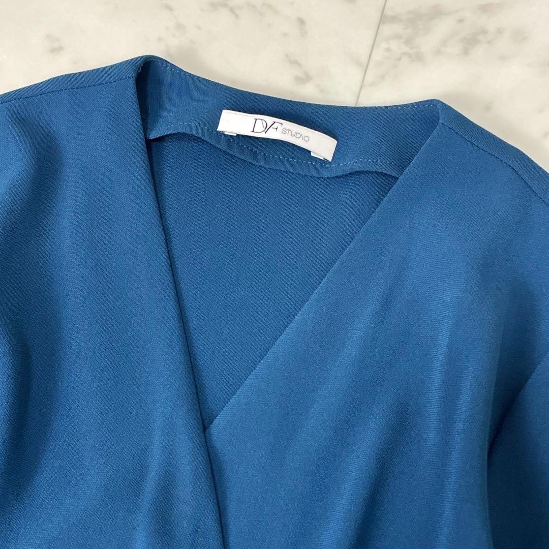Diane von Furstenberg DVF Blue Collared Wrap Dress Size 2 Made in Japan