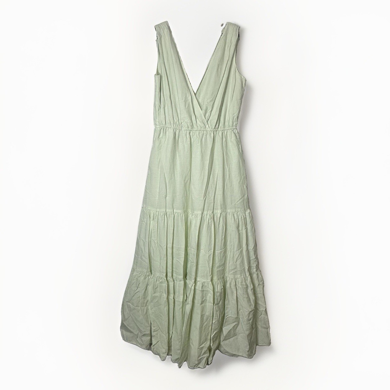 Banana Republic Medium Tall/Long Cotton Tencel Maxi Dress Honeydew Green Boho
