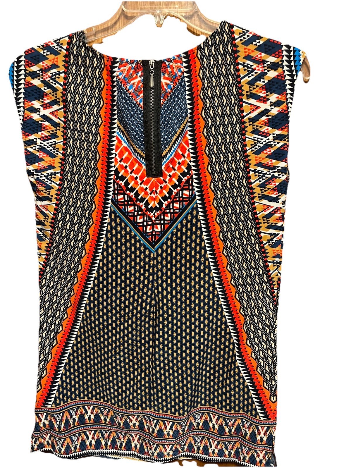 Ladies Shift Dress Colorful Pattern By Be Bop M Sleeveless