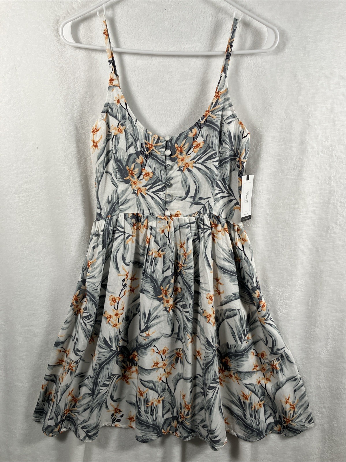Rip Curl Tropical Floral Mini Dress XS Diamond Bay Smocked Back Beach Sundress