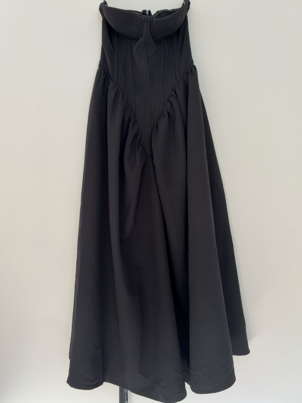 Heiress Beverly Hills Black Strapless Corset Poplin Maxi Dress Size L Large, NWT