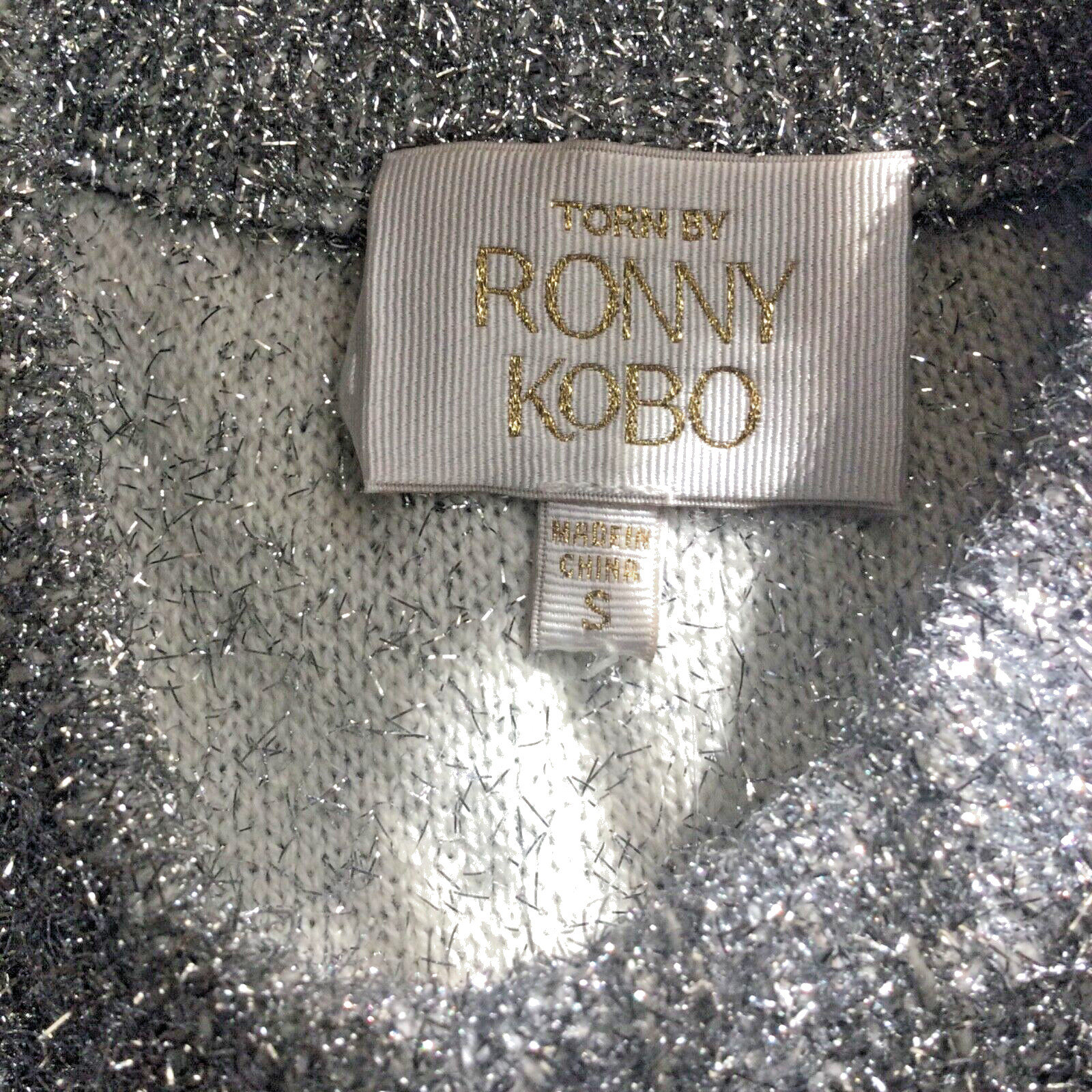 Ronny Kobo Geovany Metallic Silver Shimmery Dress Sz S NWT