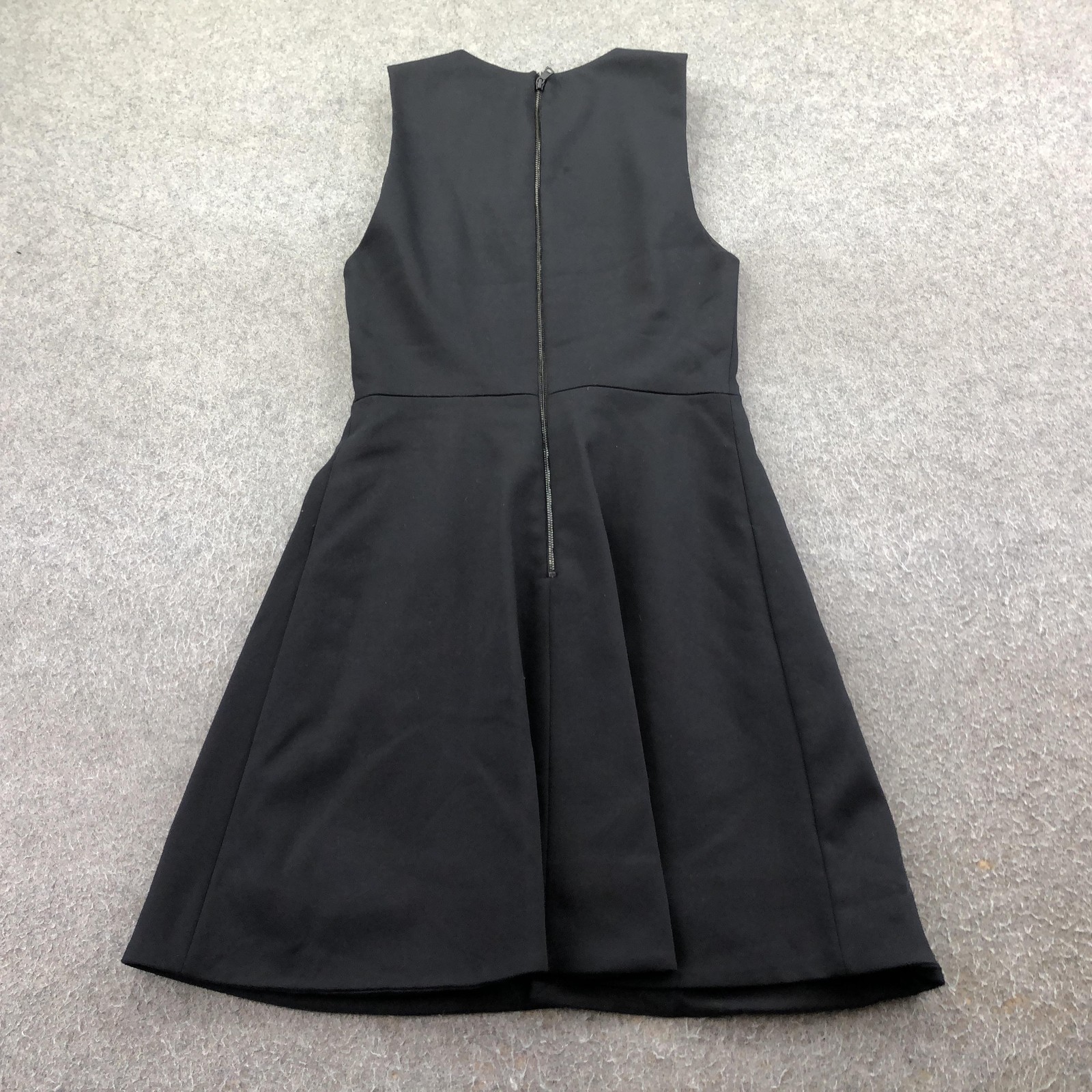 Alice + Olivia Dress Womens Small Black Pleated Fit Flare Sleeveless Office Work