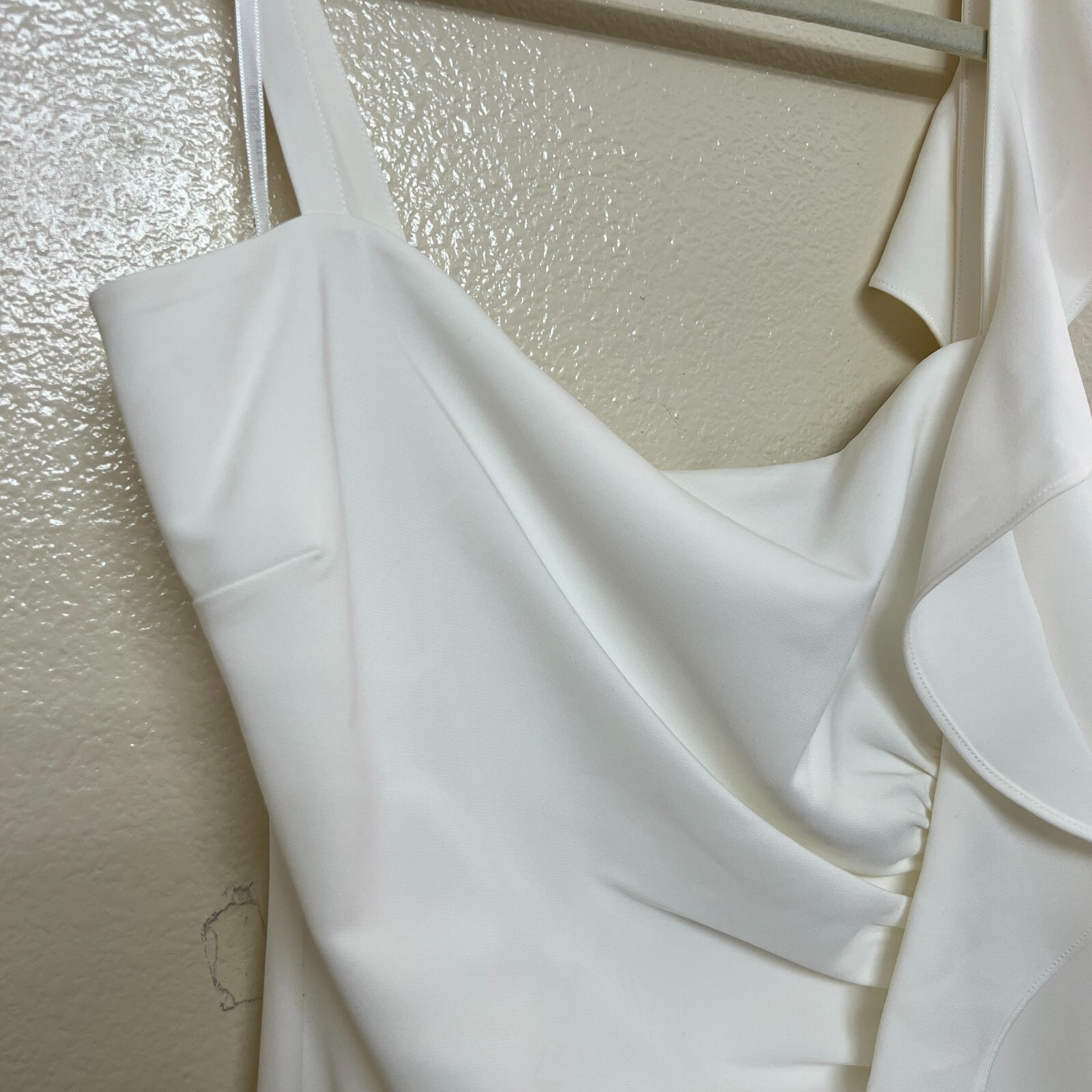 GUESS Spaghetti Strap Square Neck Short Cocktail Body Con Dress Sz 14 in White