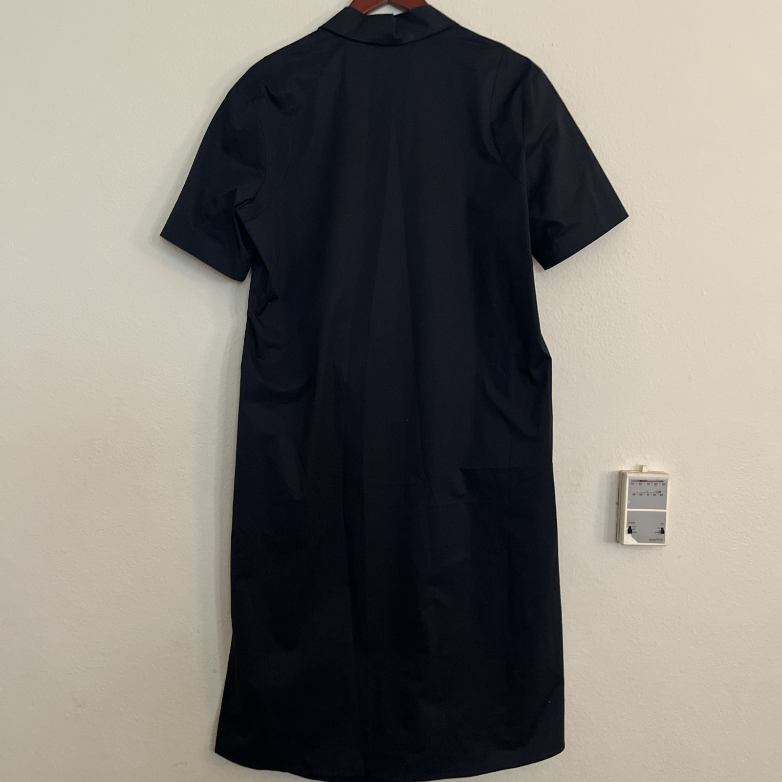 WJ Martin Italy Collar Short Sleeve Capsule Minimalist Black Dress SZ 40 US 2/4