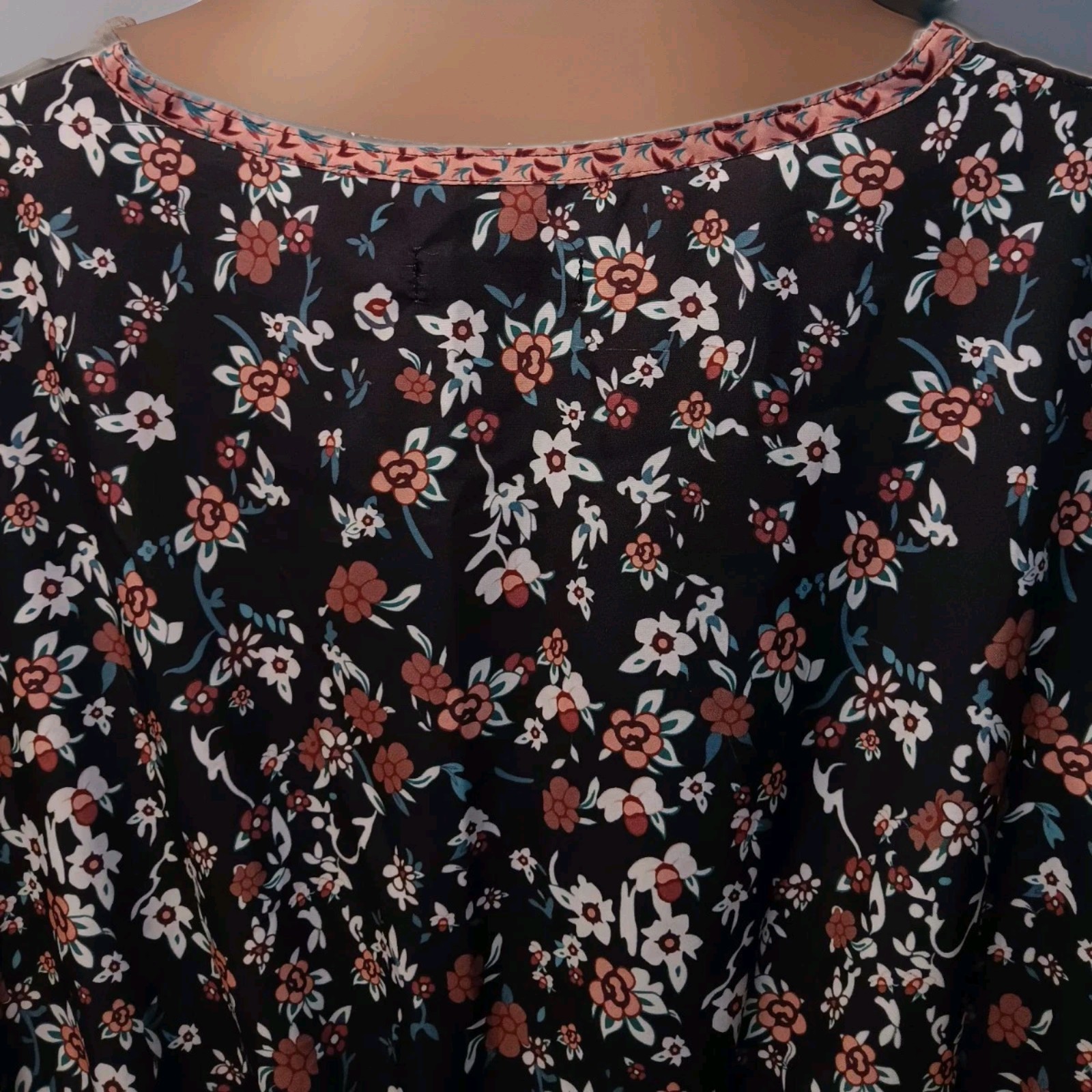 Misslook brand Boho Polyester Blend button font Mini Dress Floral Print XXL