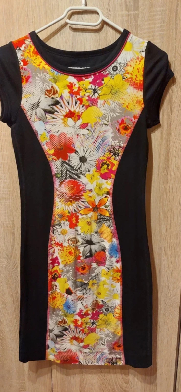 Dress 38 floral Marc Cain N3 lace yellow orange white black jersey NP180€