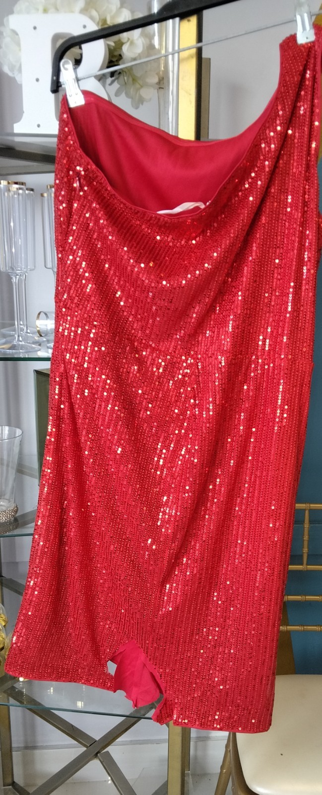 Red Hot Sequin Dress Size XL Party Dress