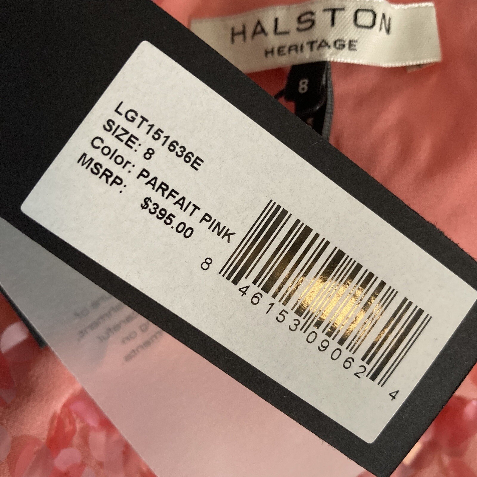 Halston Heritage Dress Womens 8 Parfait Pink Sequin T Back Shimmy Halter Party