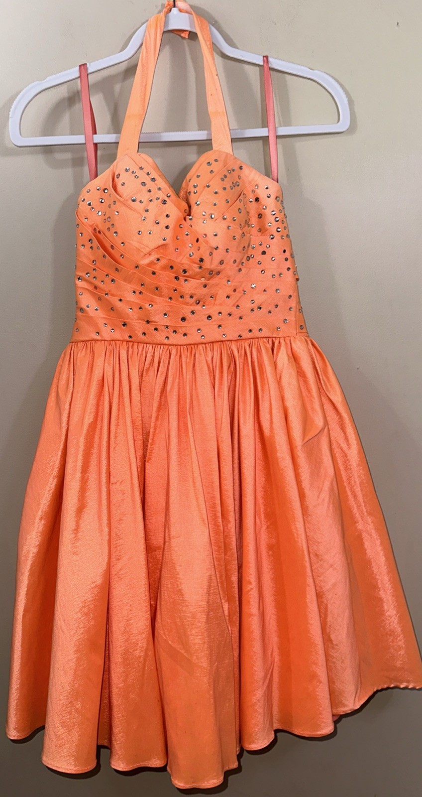 Gail McInnis Production Peach Sequin Junior /Sm Woman Dress Dance Cocktail Party