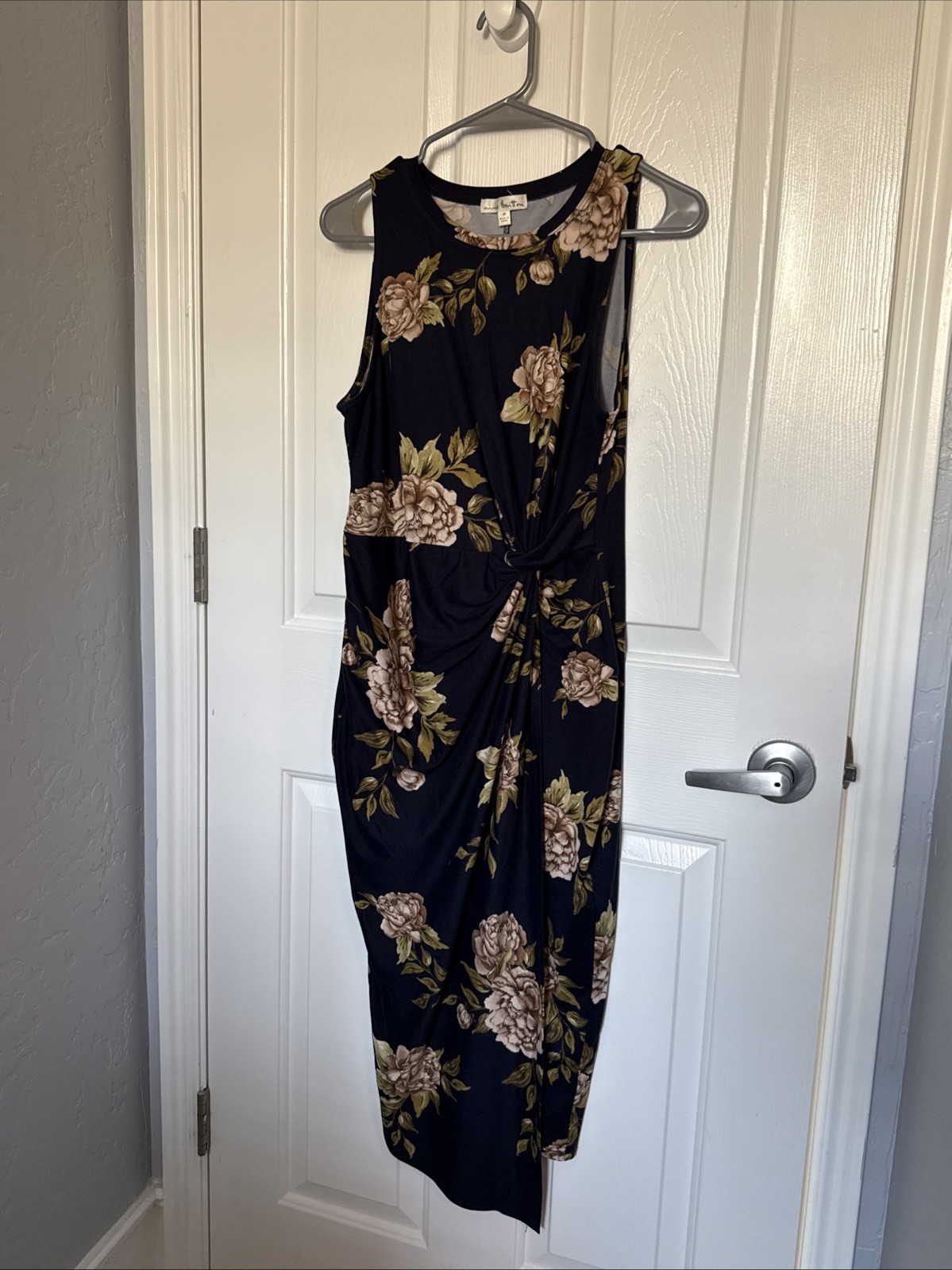 Nine Britton Tank Dress Sheath Knot Front Floral Print Size M