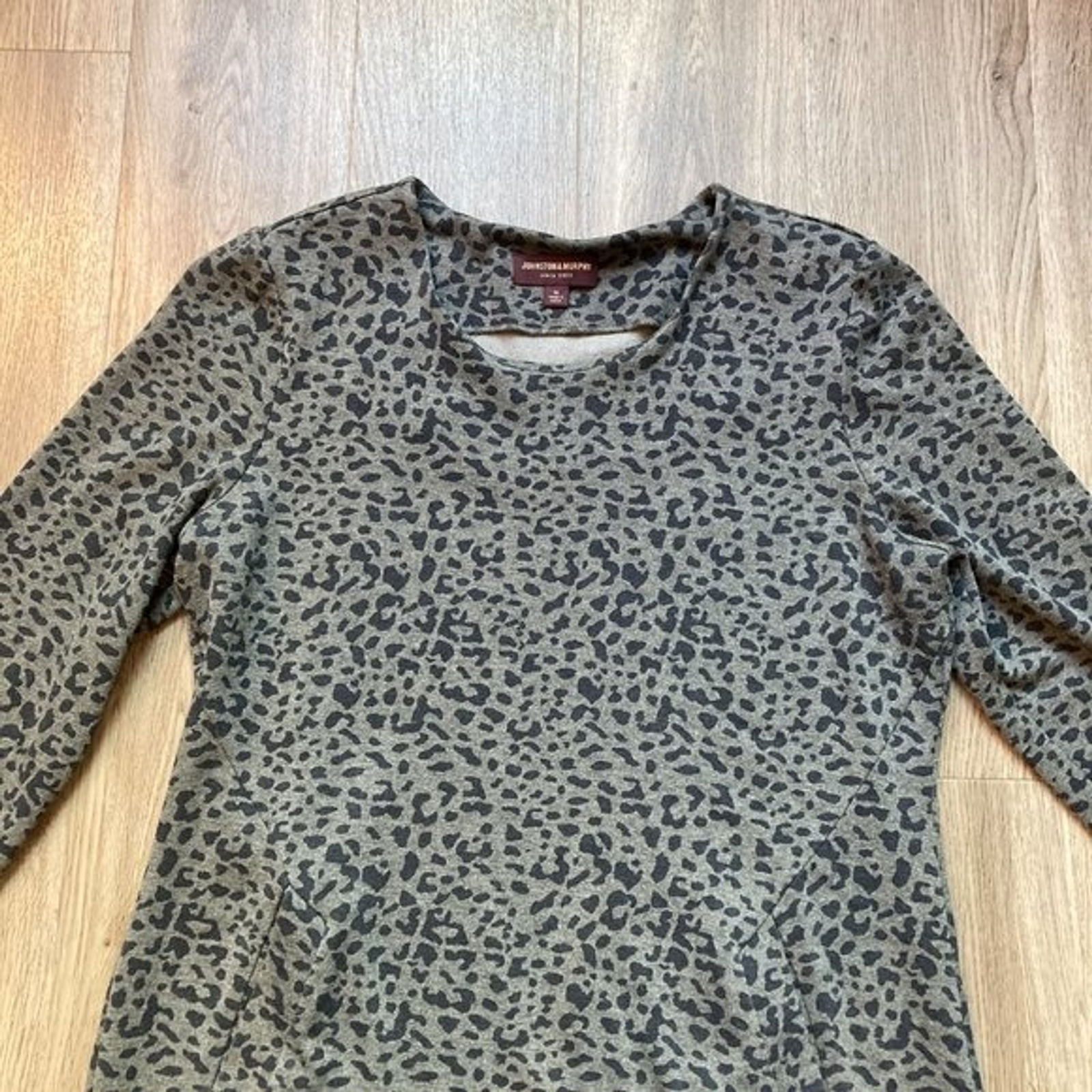 Johnston & Murphy Leopard Print A-Line Dress with Pockets Size M