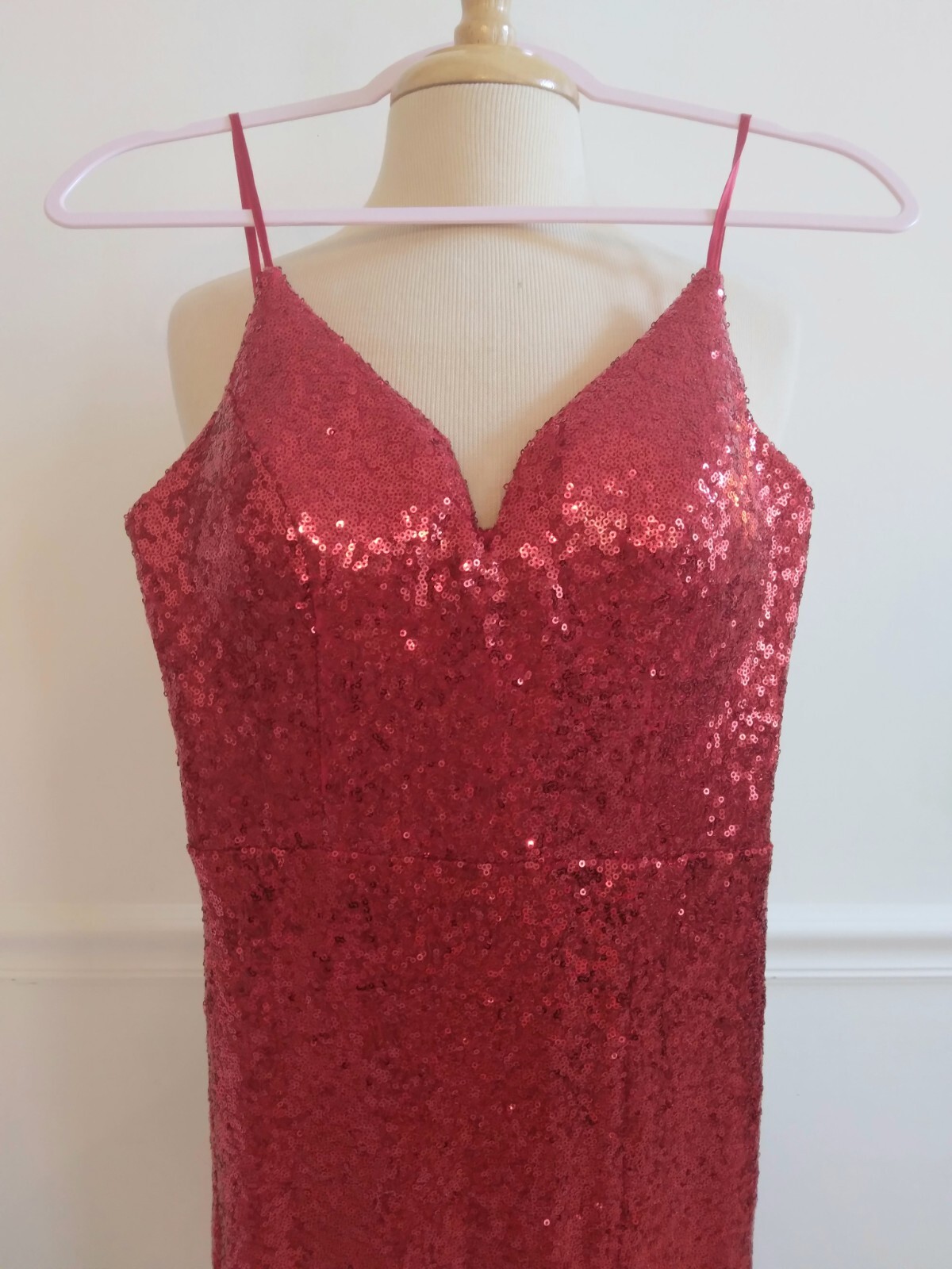 HOT Prom Dress Red Sequin Long Evening Gown Size 9/10 Juniors New