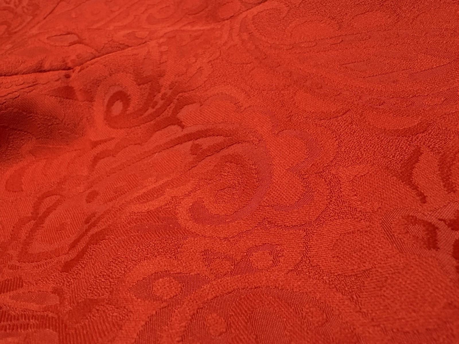 VTG Red Paisley Print Chinese Qipao Dress Cheongsam Maxi 70s Women’s S