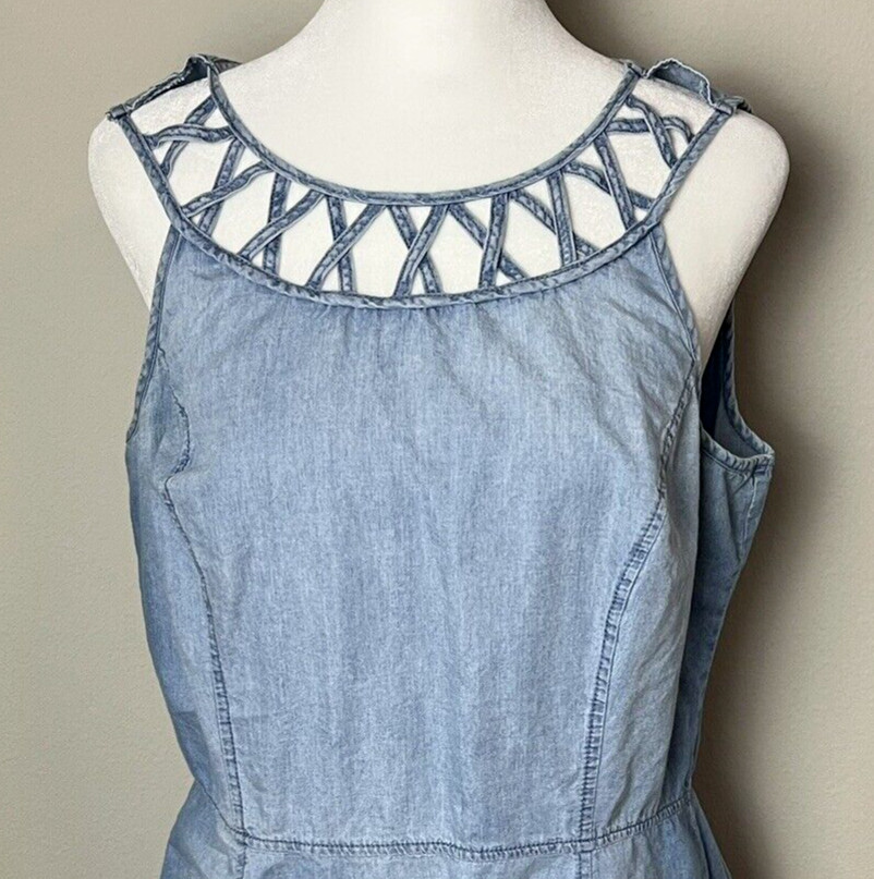 NWT $70 Miss Me Dress Size SMALL fit & flare Blue Acid Wash Denim Mini Dress