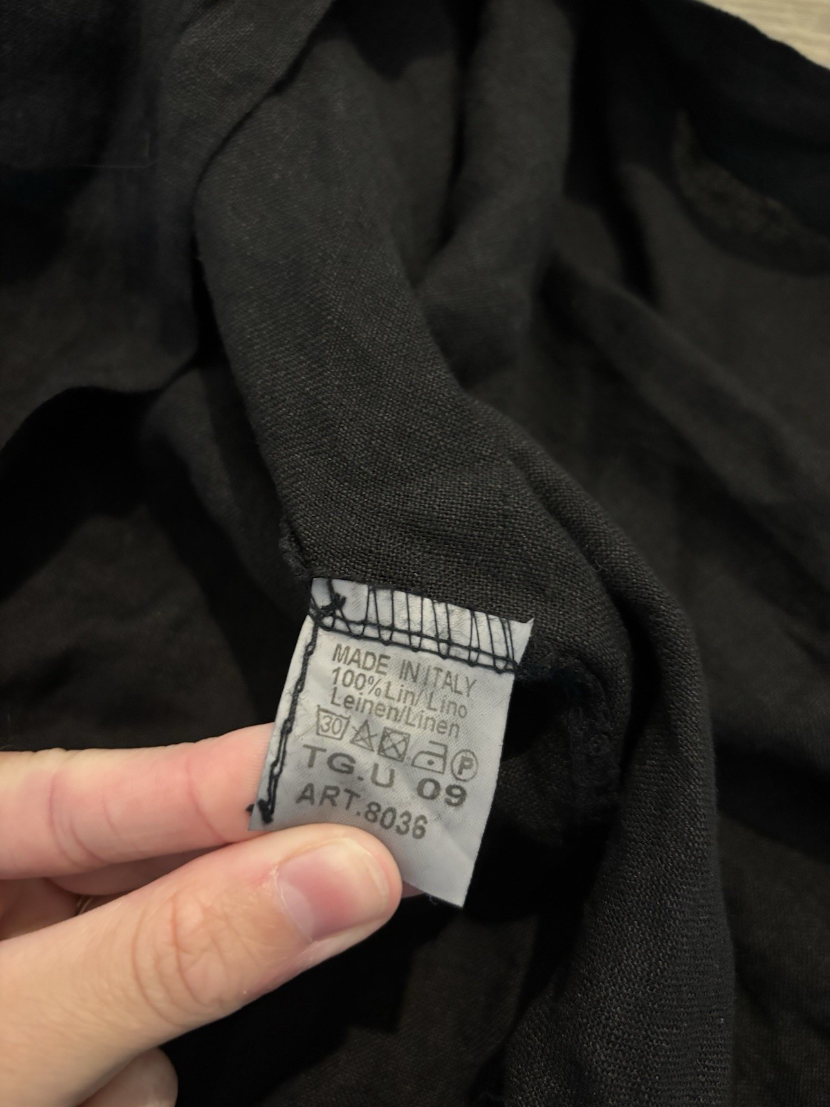 Colette 100% Linen Italy Lagenlook Black Dress Oversized Button One Size S-XXL